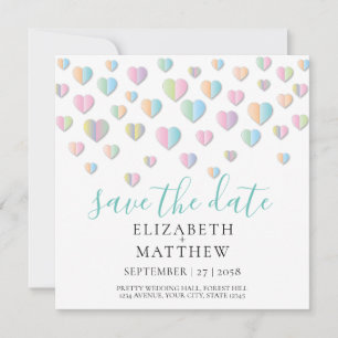 Colourful Heart Speckles Design Invitation