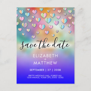 Colourful Heart Speckles Design Postcard