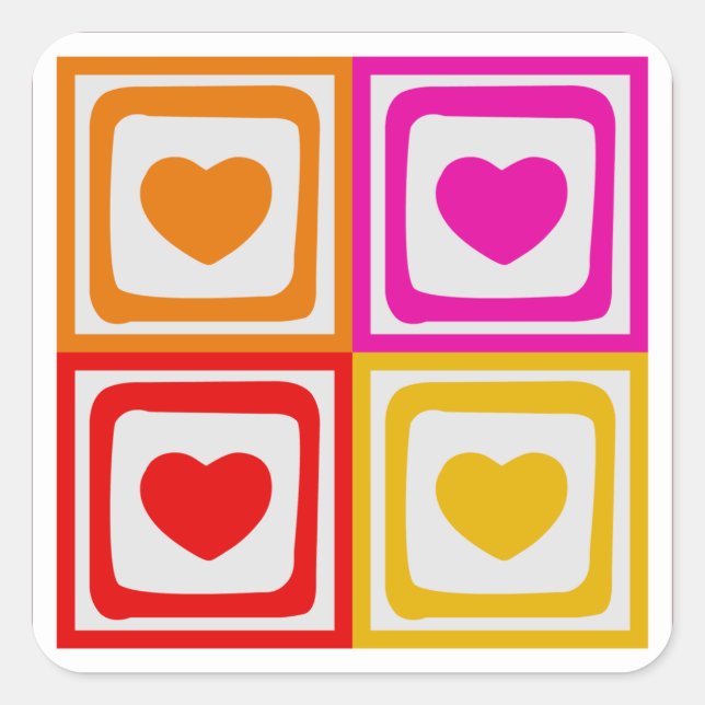 Colourful Heart Sticker (Front)
