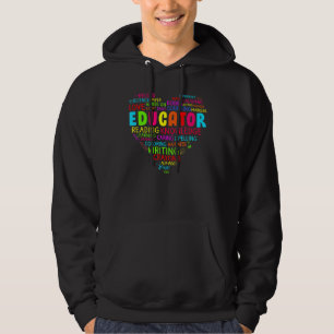 Colourful Heart Team Educator Squad First Day Of S Hoodie