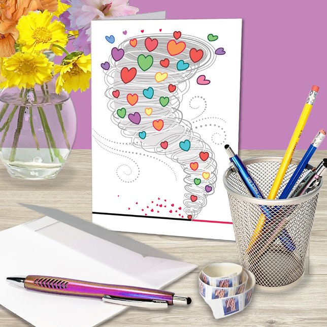Colourful Heart Tornado Valentine Holiday Card (Creator Uploaded)