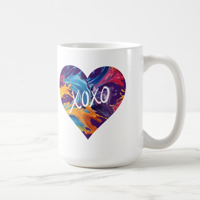 Colourful Heart XOXO- Coffee Mug (Right)