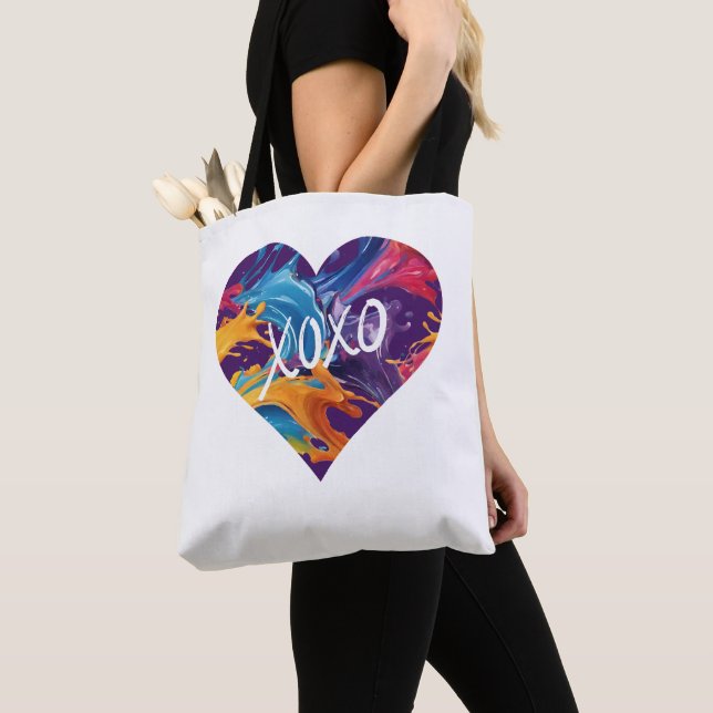 Colourful Heart XOXO- Tote Bag (Close Up)