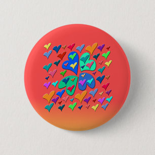 Colourful Hearts 6 Cm Round Badge