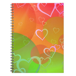 Colourful Hearts and Balloons Pattern Notebook