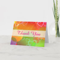 Colourful Hearts and Balloons Pattern Thank You