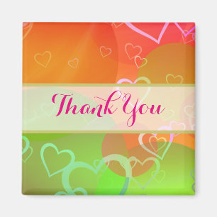 Colourful Hearts and Balloons - Thank You Magnet