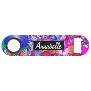 Colourful Hearts and Flowers Abstract Personalised