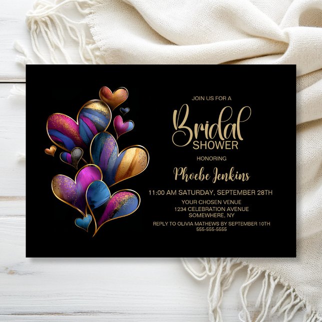 Colourful Hearts Bridal Shower Invitation (Creator Uploaded)