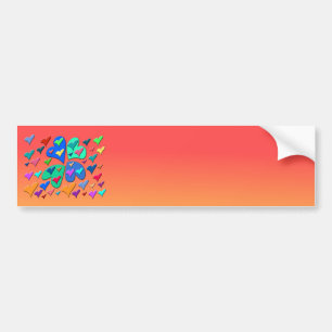 Colourful Hearts Bumper Sticker