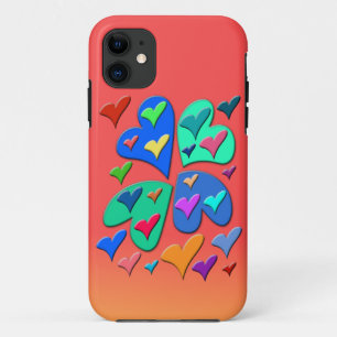 Colourful Hearts iPhone 11 Case