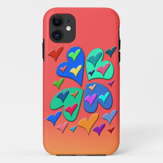 Colourful Hearts Case-Mate iPhone Case (Back)