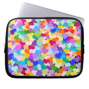 Colourful Hearts Confetti laptop case