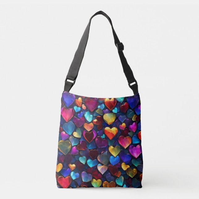 Colourful hearts crossbody bag (Front)