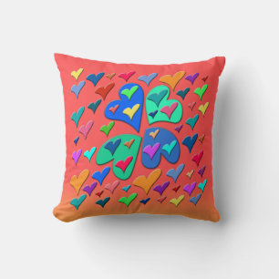 Colourful Hearts Cushion