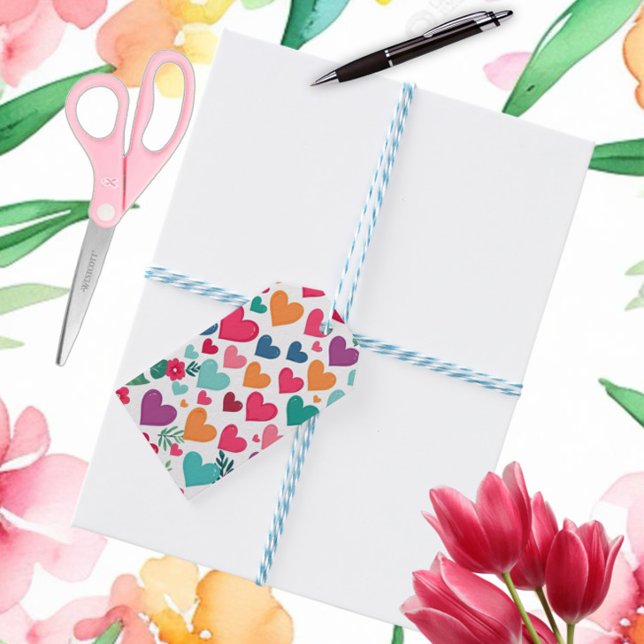 Colourful hearts custom gift tags (Creator Uploaded)