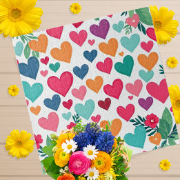 Colourful hearts custom jigsaw puzzle