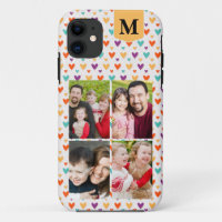  Colourful Hearts Custom Monogram 4-Photos 