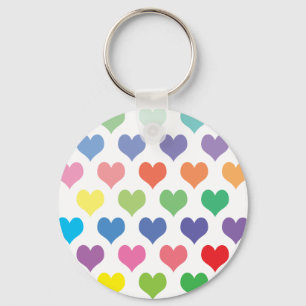 Colourful hearts design key ring