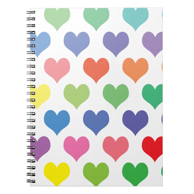 Colourful hearts design notebook (Front)
