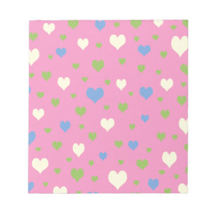 Colourful hearts design notepad