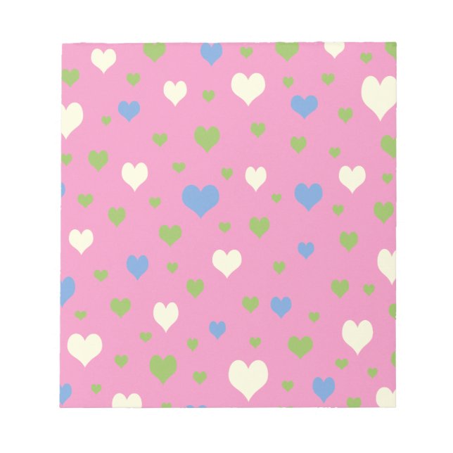 Colourful hearts design notepad (Front)