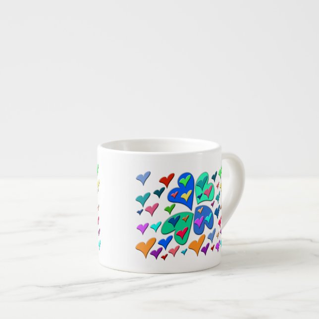 Colourful Hearts Espresso Cup (Front Right)