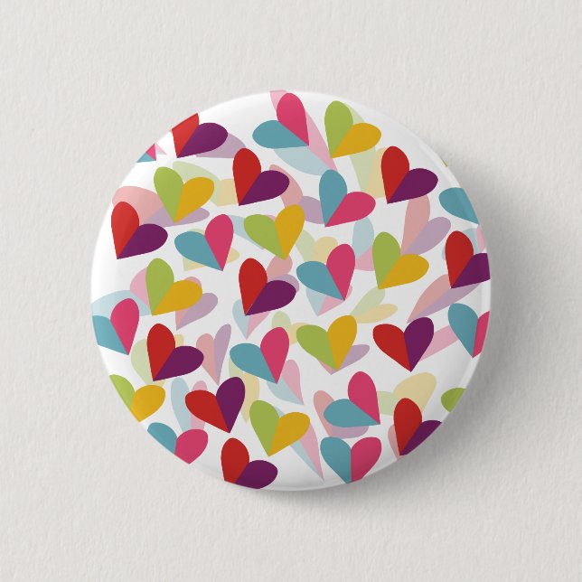 Colourful Hearts Graphic Design 6 Cm Round Badge (Front)