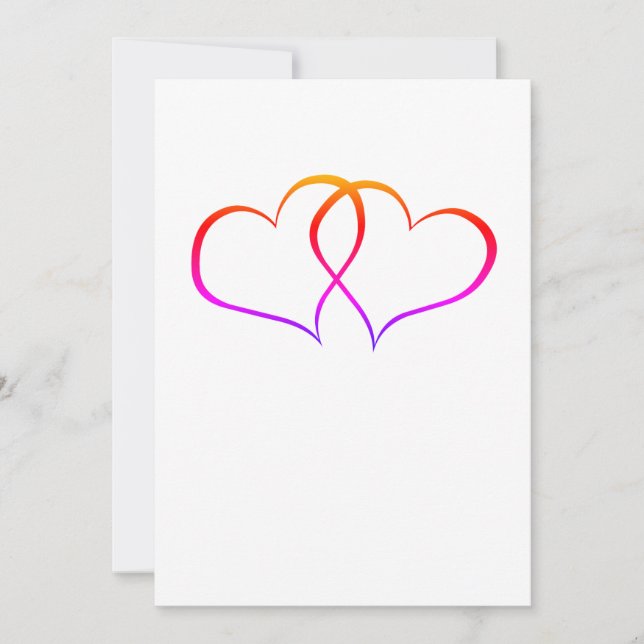 Colourful hearts invitation (Front)