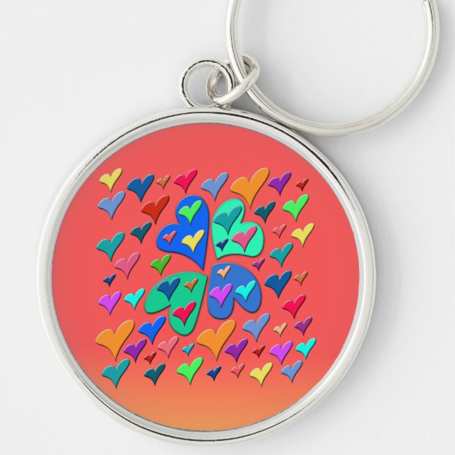 Colourful Hearts Key Ring (Front)