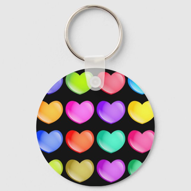 Colourful Hearts Key Ring (Front)