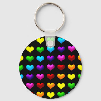 colourful hearts key ring