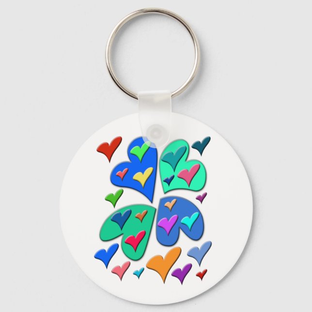 Colourful Hearts Key Ring (Front)