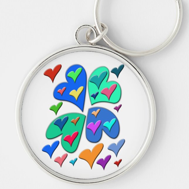 Colourful Hearts Key Ring (Front)