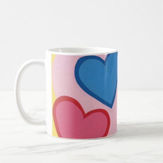 Colourful Hearts Layered Custom Mugs (Left)