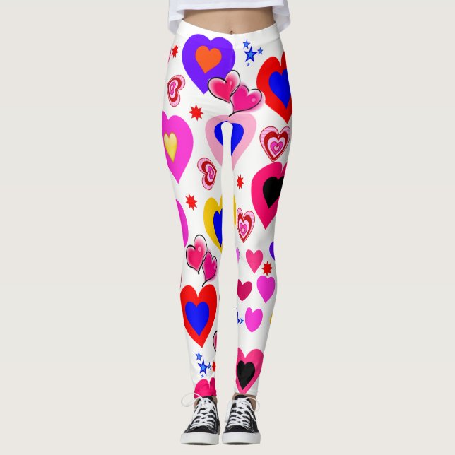 Colourful Hearts Leggings (Front)