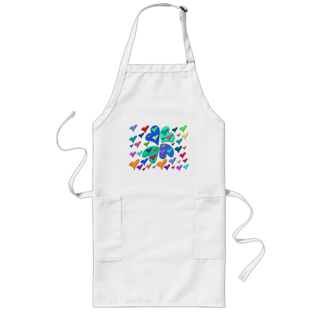 Colourful Hearts Long Apron (Front)
