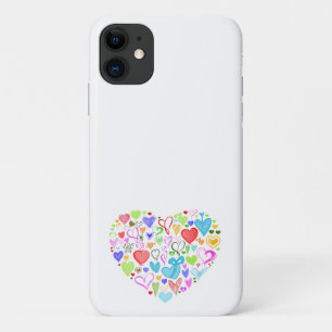 Colourful Hearts, Love, Romance, Valentine's Day iPhone 11 Case
