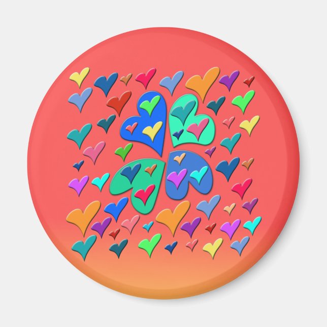 Colourful Hearts Magnet (Front)