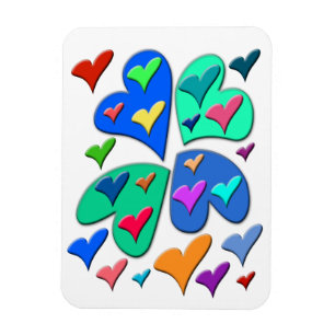 Colourful Hearts Magnet