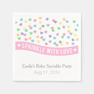 Colourful Hearts Modern Baby Sprinkle Party Napkin