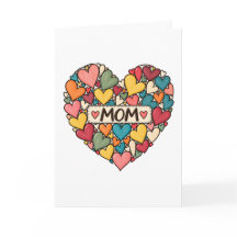 Colourful Hearts MOM Greeting Card, Mother's Day