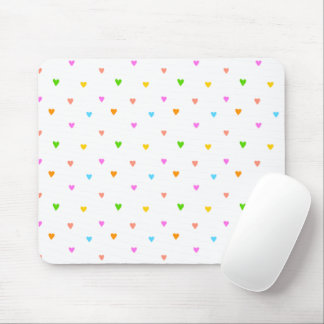 Colourful hearts mouse pad