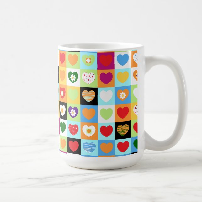 Colourful hearts, mug (Right)