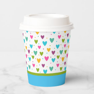 Colourful Hearts Paper cup
