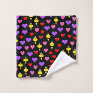 Colourful Hearts Pattern 1 Bath Towel Set