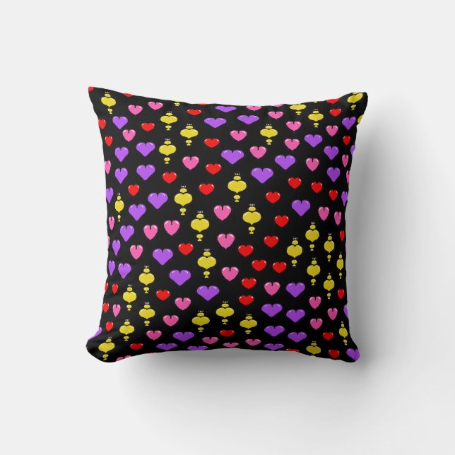 Colourful Hearts Pattern 1 Cushion (Front)