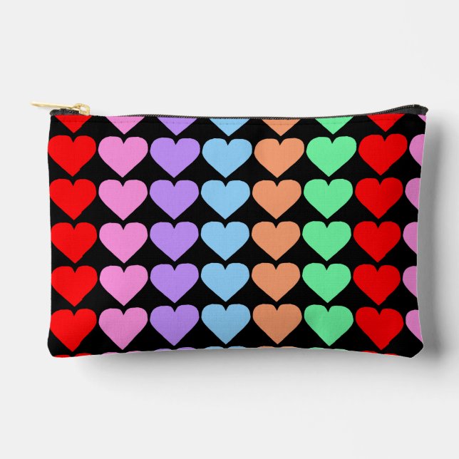 Colourful Hearts Pattern 2 Accessory Pouch (Front)