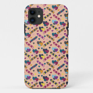 Colourful Hearts Pattern iPhone 11 Case