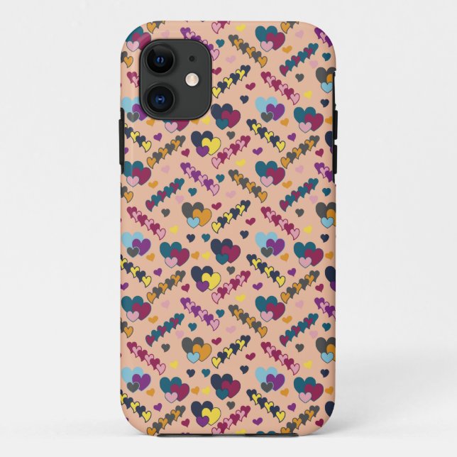 Colourful Hearts Pattern Case-Mate iPhone Case (Back)